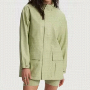Noize Larissa Faux Leather Jacket Aloe